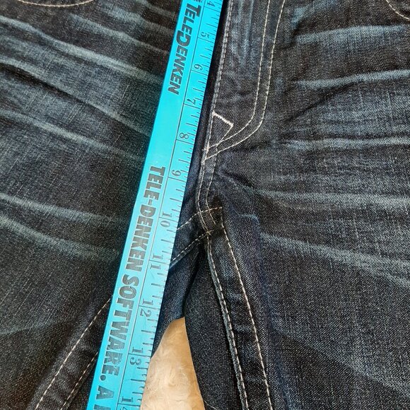 True Religion Men's Bobby Blue Dark Wash Straight Legs Denim Jeans W38L34 - Picture 6 of 12